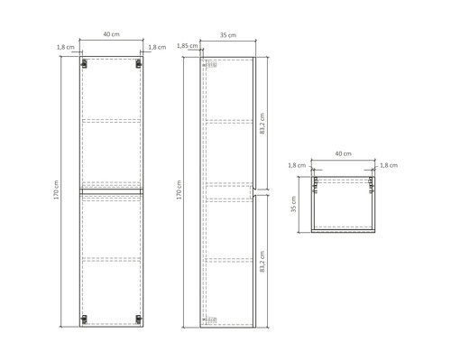 Sofi hoge kast 170 cm eiken