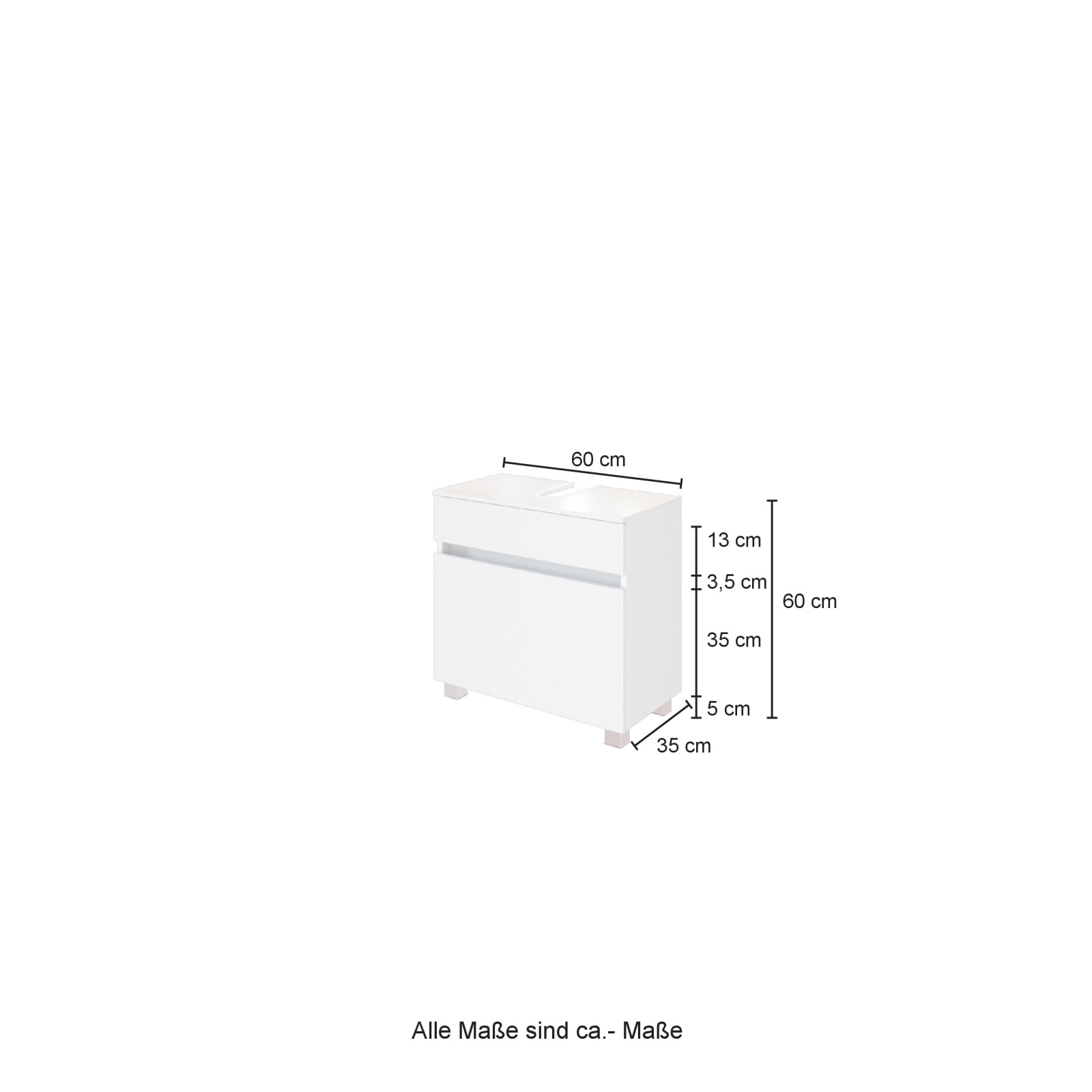 Unterbeckenschrank BAABE - Wotaneiche - 60 cm
