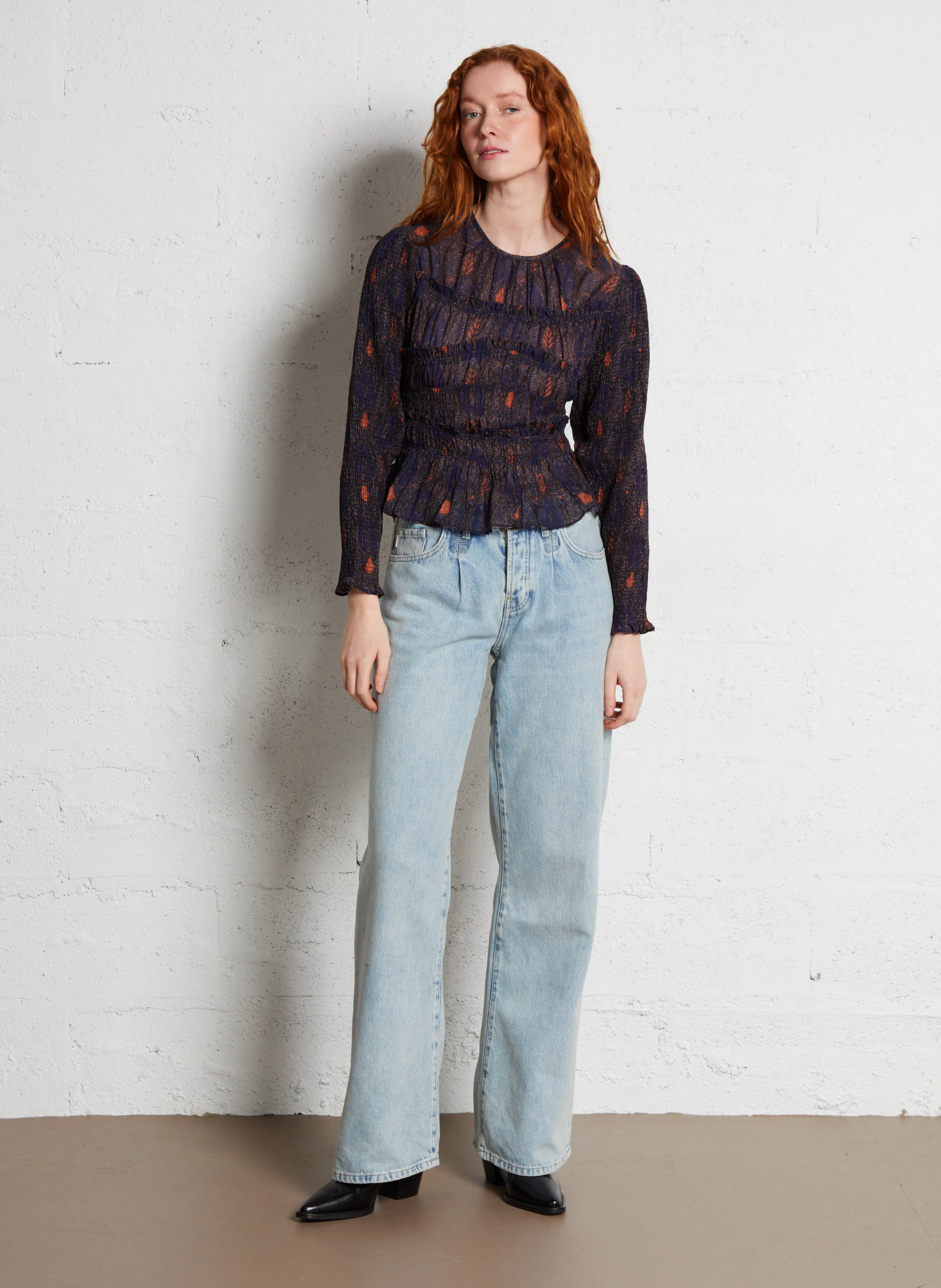MANI - Blouse imprimée | Bleu