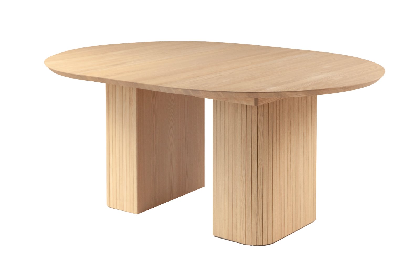 Woodcraft rundt spisebord Hvitoljet heltre ask. Ø130 cm med uttrekk. Kant nr. 1 og ben nr. 4