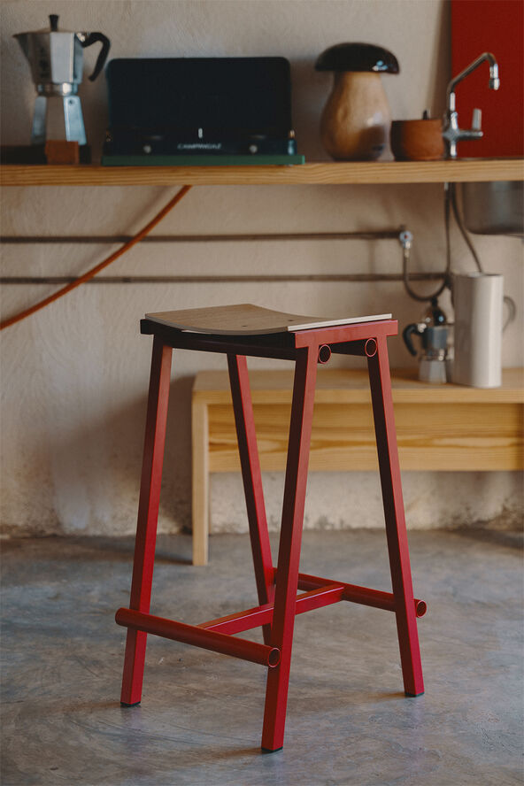 Hay Taburete 8 Bar stool Low Signal red