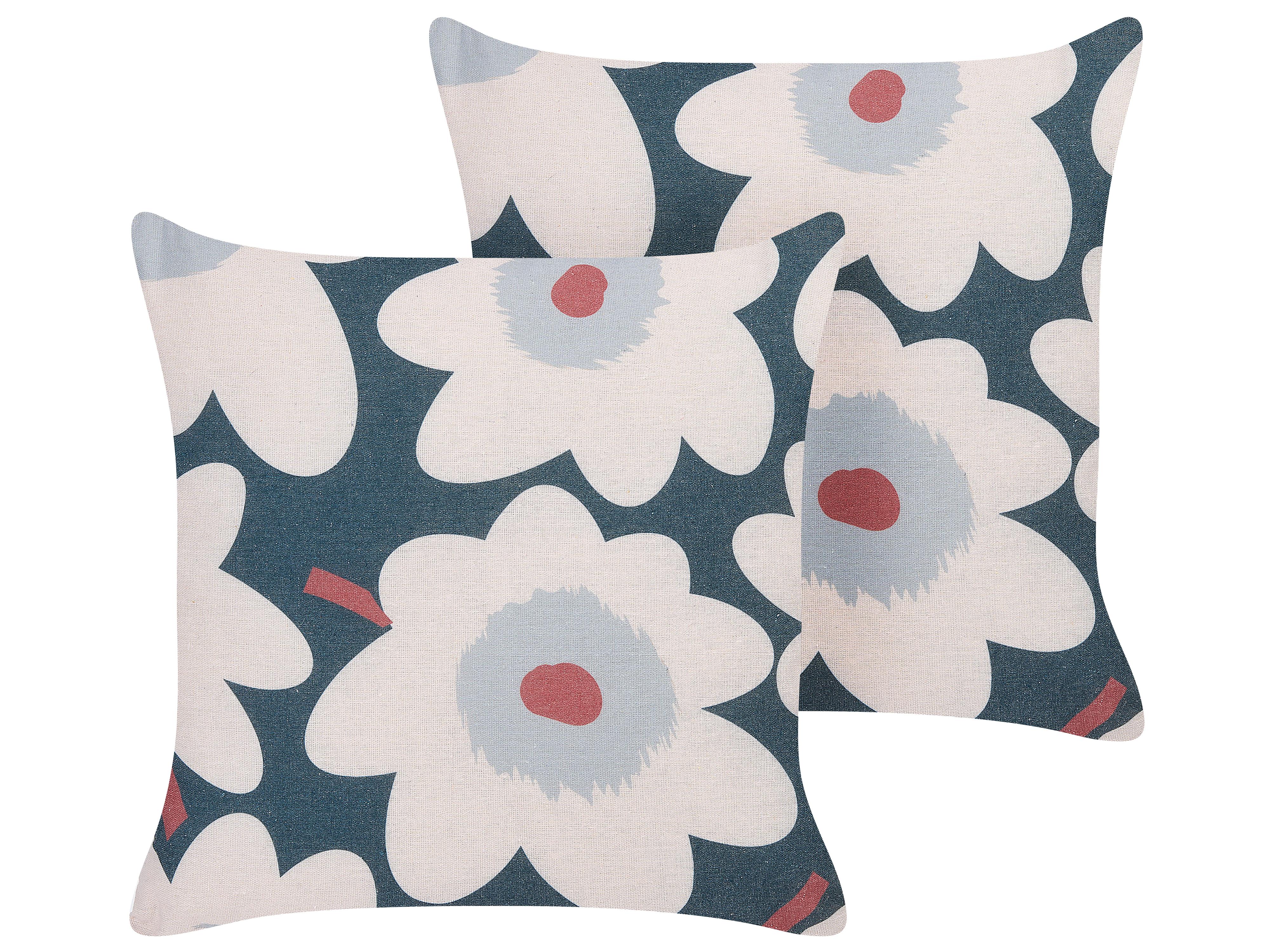 Set van 2 sierkussens SESBANIA 45 x 45 cm Meerkleurig bloempatroon