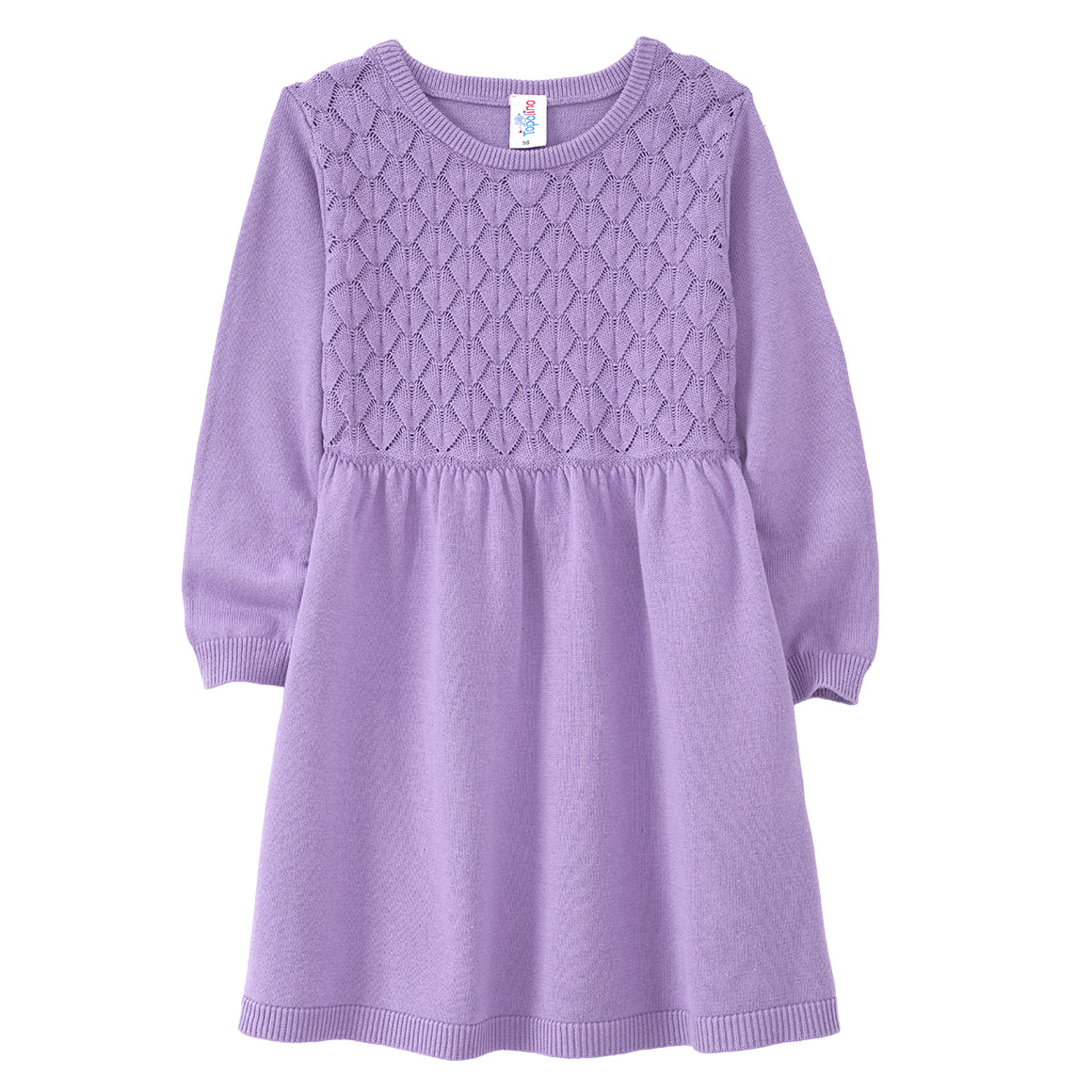 Topolino Mädchen Strickkleid mit Wabenstruktur helllila