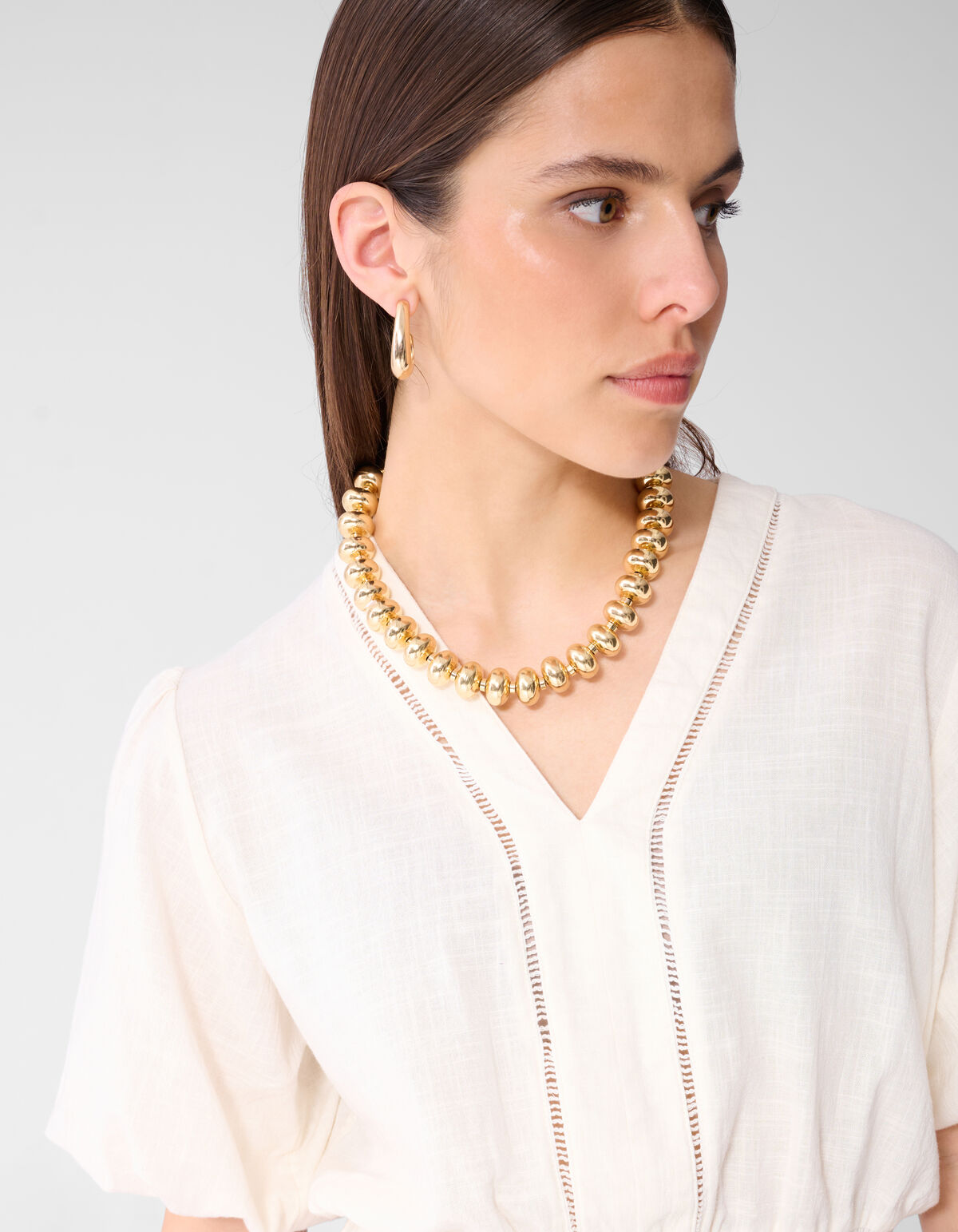 Round Oval Ketting Goud