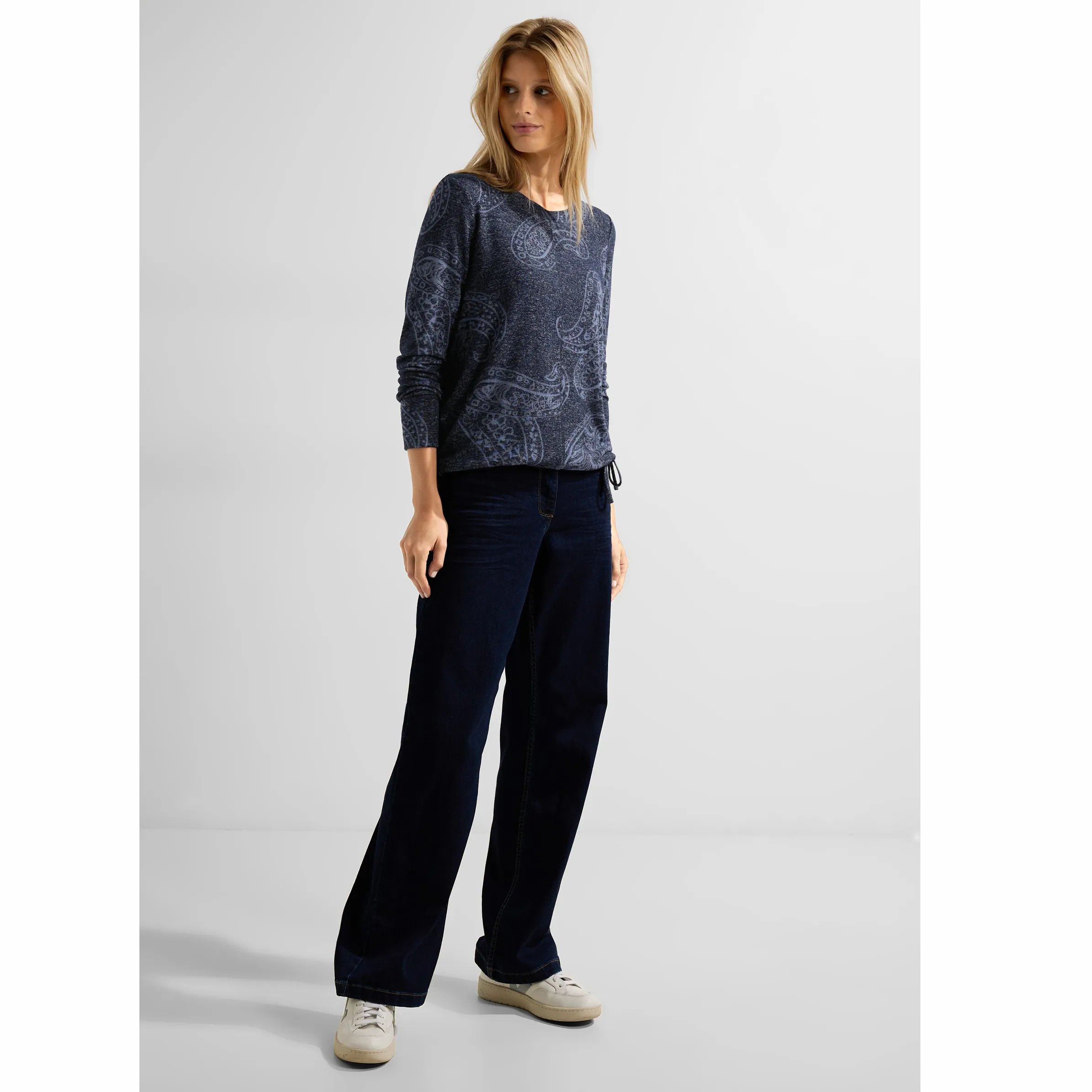 Damen Flauschshirt mit Paisleymuster