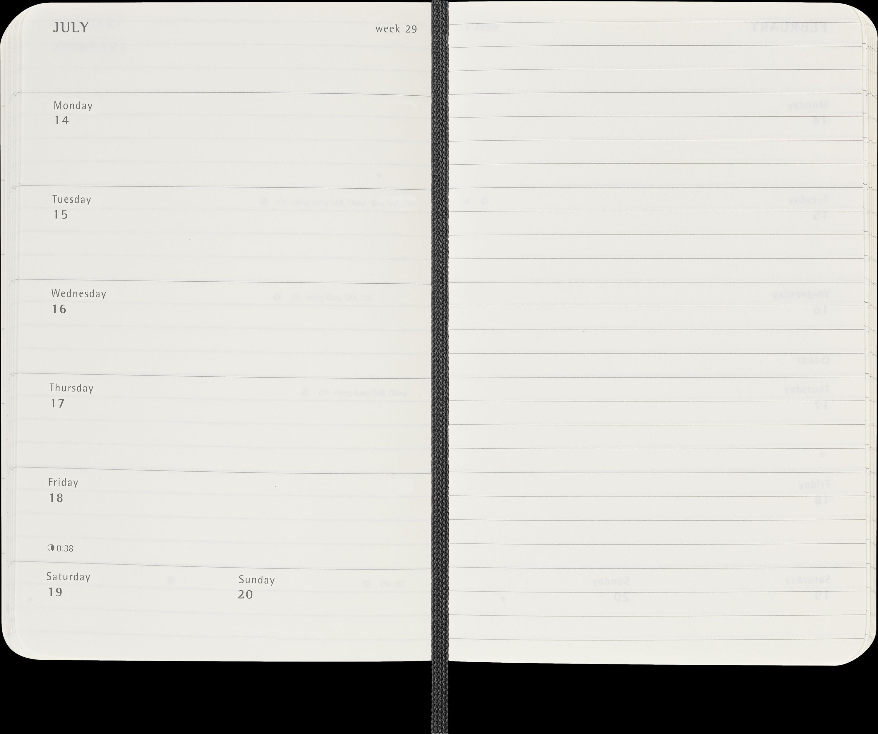 Moleskine 12 Monate Wochen Notizkalender 2025, Pocket/A6