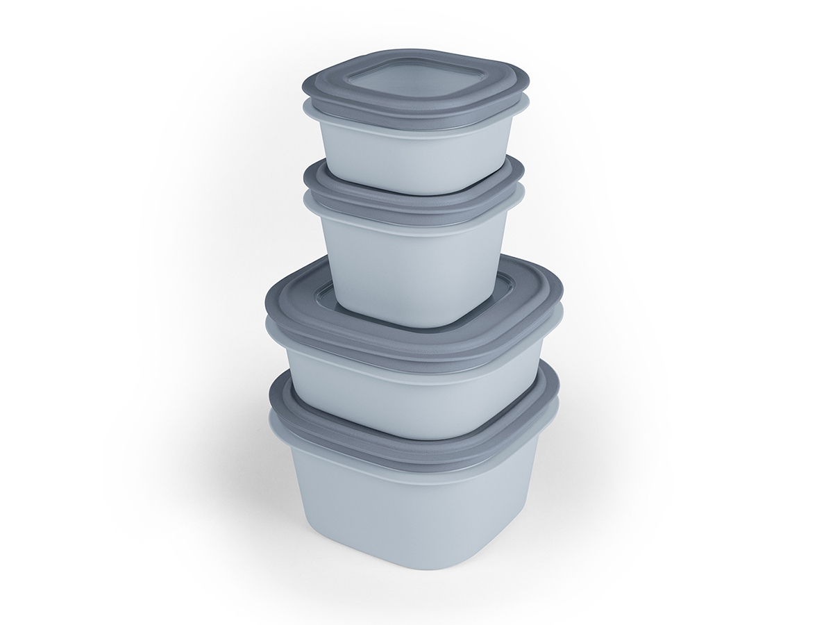 Sunware sigma home 4 stuks vershoudbakjes - blauw