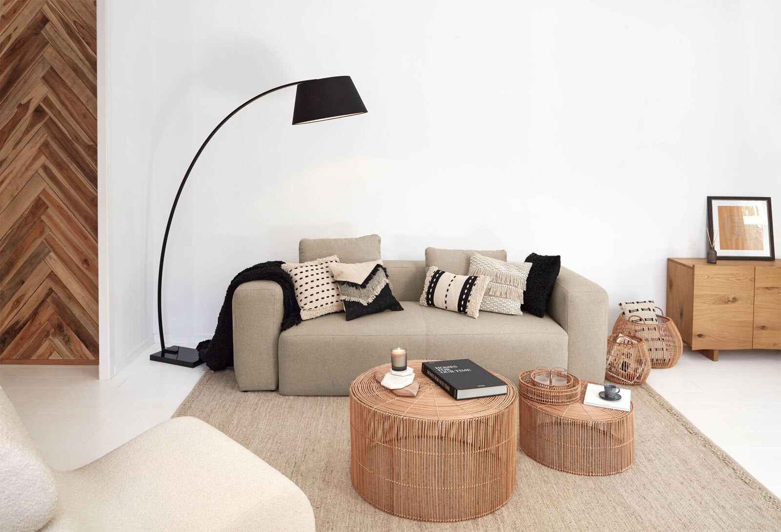 Kave Home Sofa BLOK 3-Sitzer beige