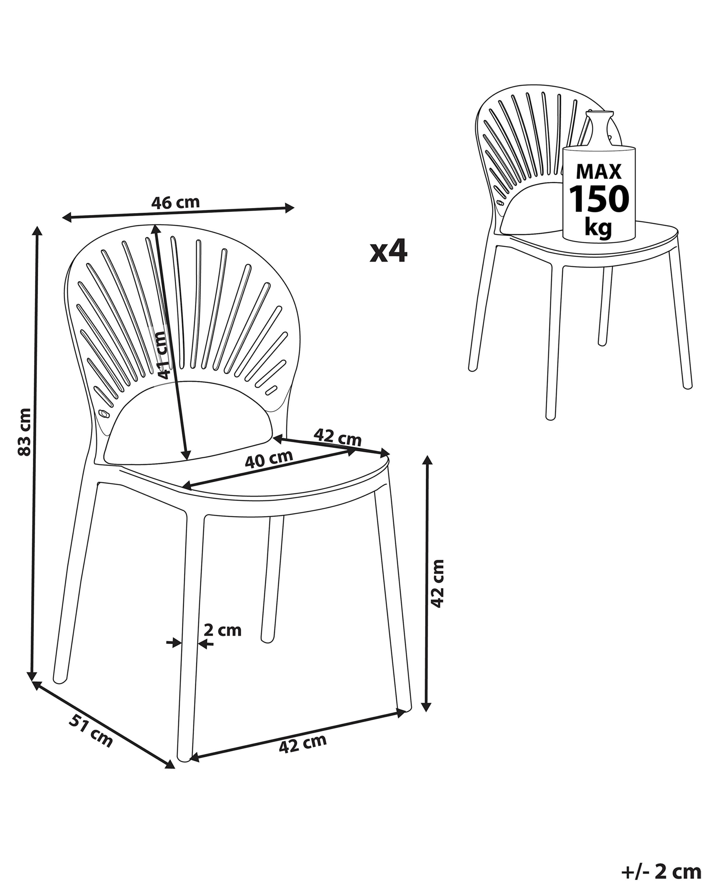 Set van 4 tuinstoelen OSTIA Pastelroze