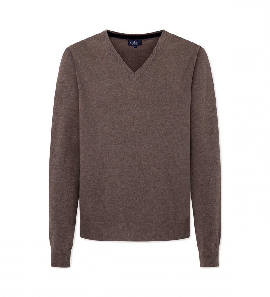 Hackett Jersey Merino Cash Mix marrom