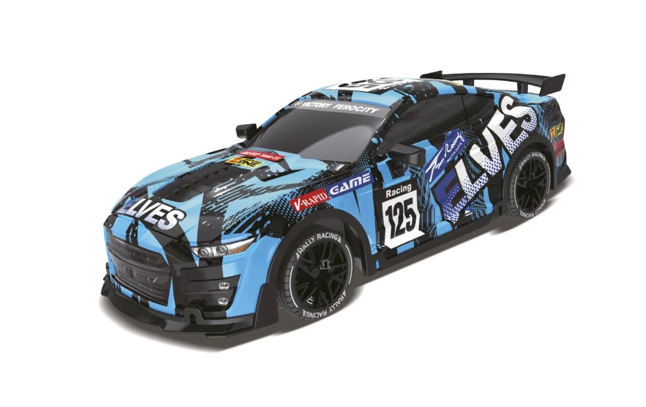 Auto Elves R/C 1:18 BlauFerngesteuertes Spielzeug mit Licht für Kinder ab 8 Jahren