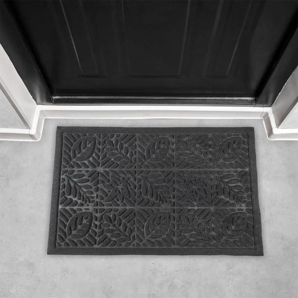 Home deco factory Deurmat - anti slip - zwart - 40 x 60 cm