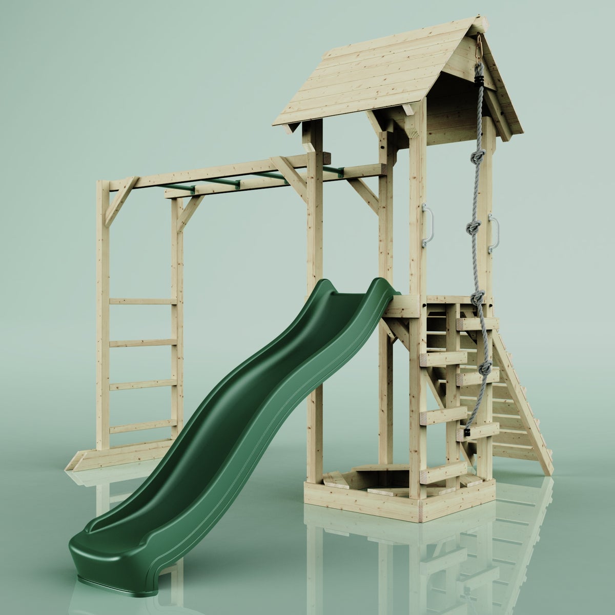 PolarPlay Lund houten speeltoren in groen,