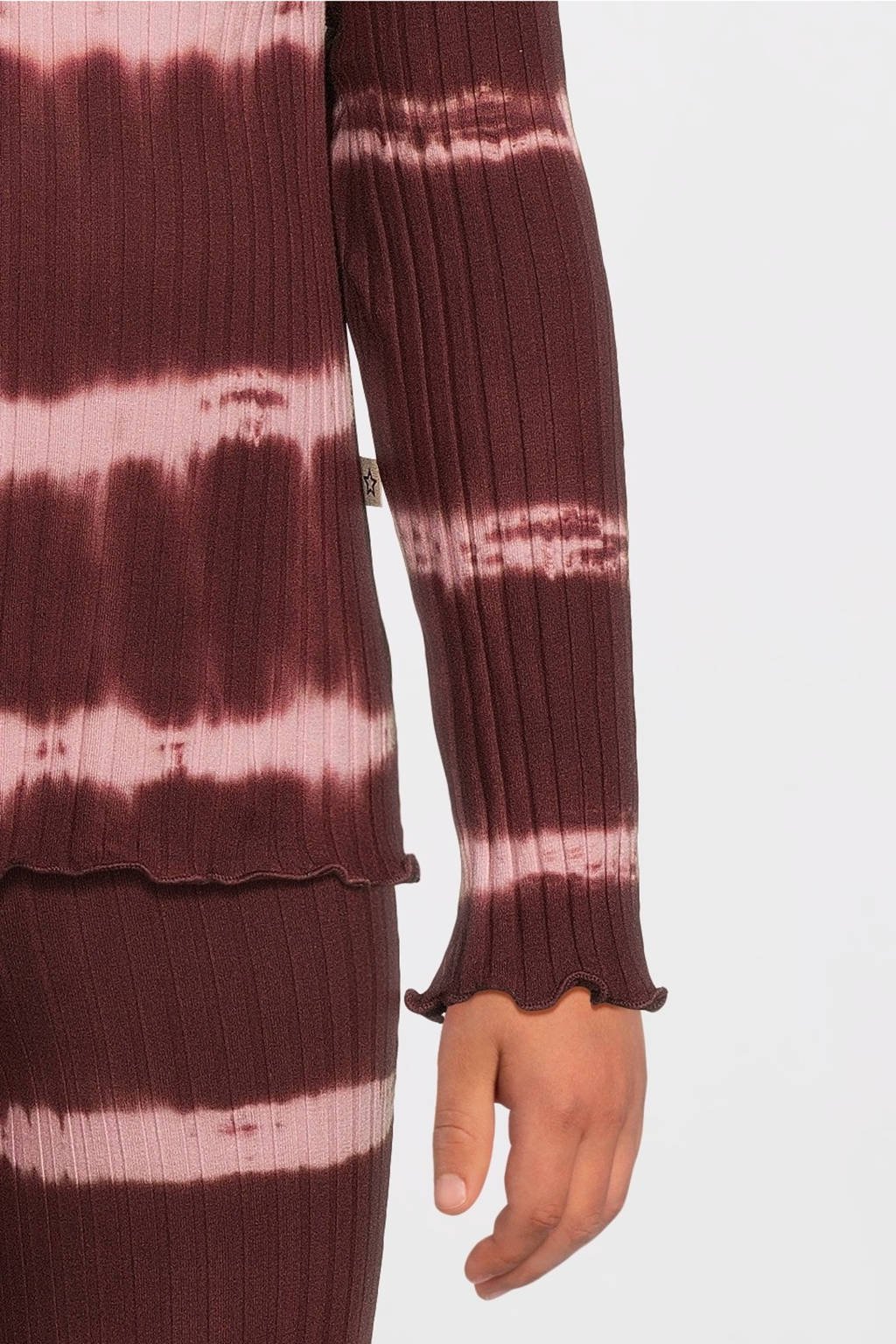 Your Wishes tie-dye longsleeve wijnrood/roze