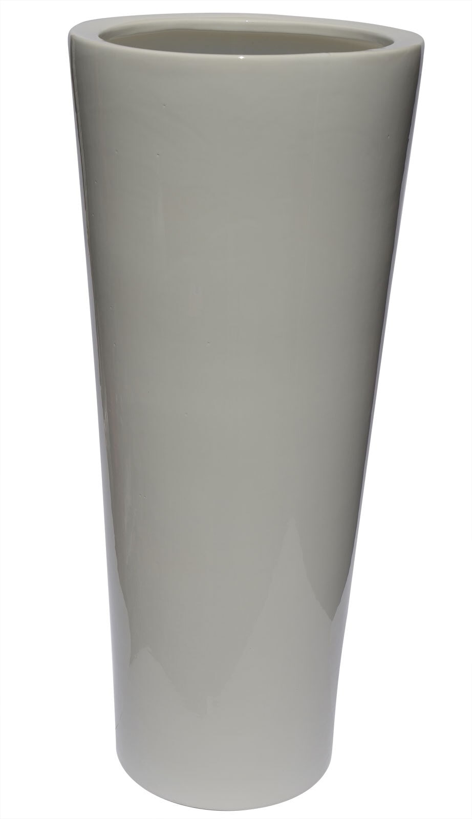 Konische Bodenvase /Vase aus Keramik H 70 /Ø 29 Weiß glänzend
