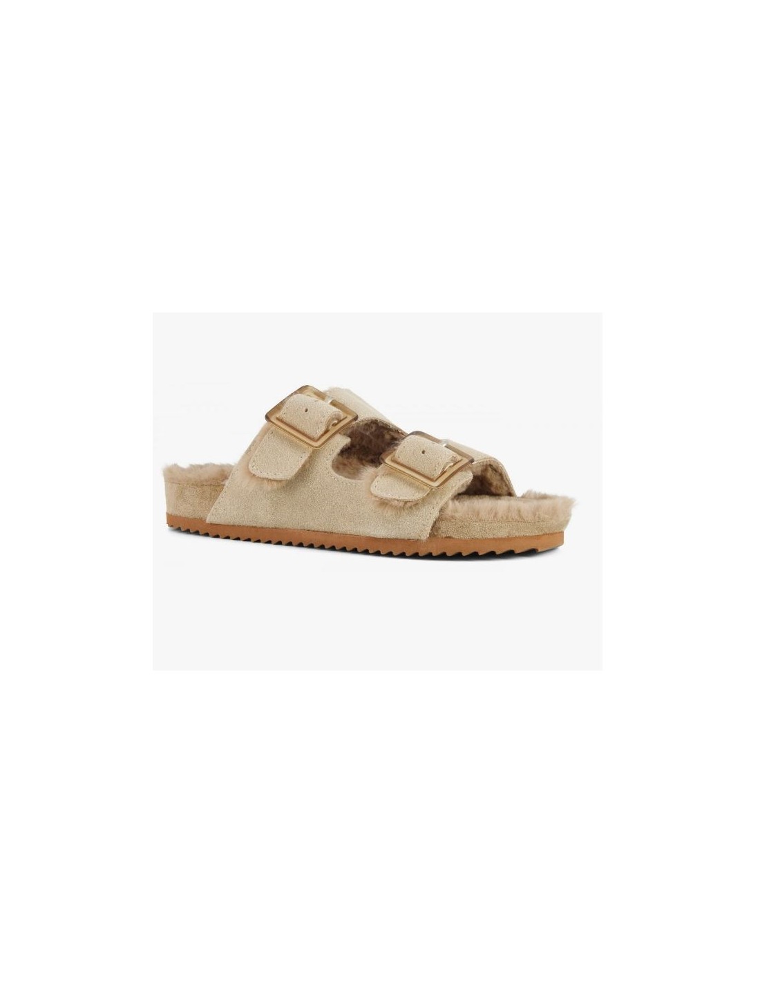 colors of california Mules fourrées suede furry bio 2 buckles