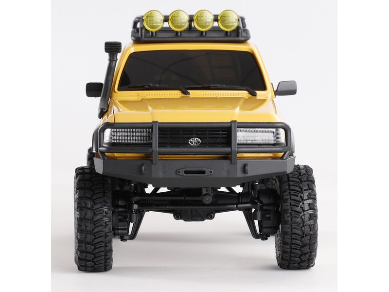 FMS Scale Crawler FCX18 Toyota LC80 Gelb, RTR, 1:18 Mini Rock Crawler mit detaillierter Toyota Landcruiser Karosserie und 2-Gang Getriebe
