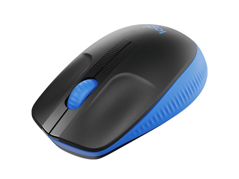 Logitech Maus M190 Blau/Schwarz, kabellos Universelle Arbeitsmaus für alltägliche Büroarbeiten