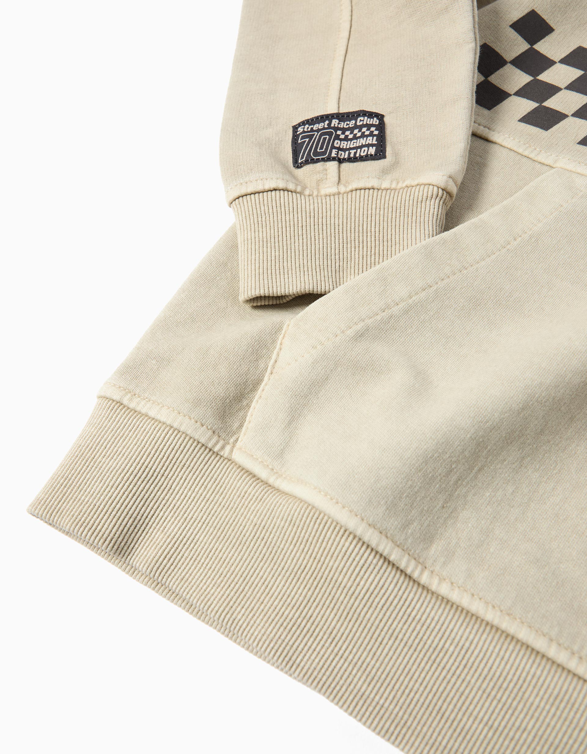 Sweatshirt de Felpa, Menino, Bege Claro