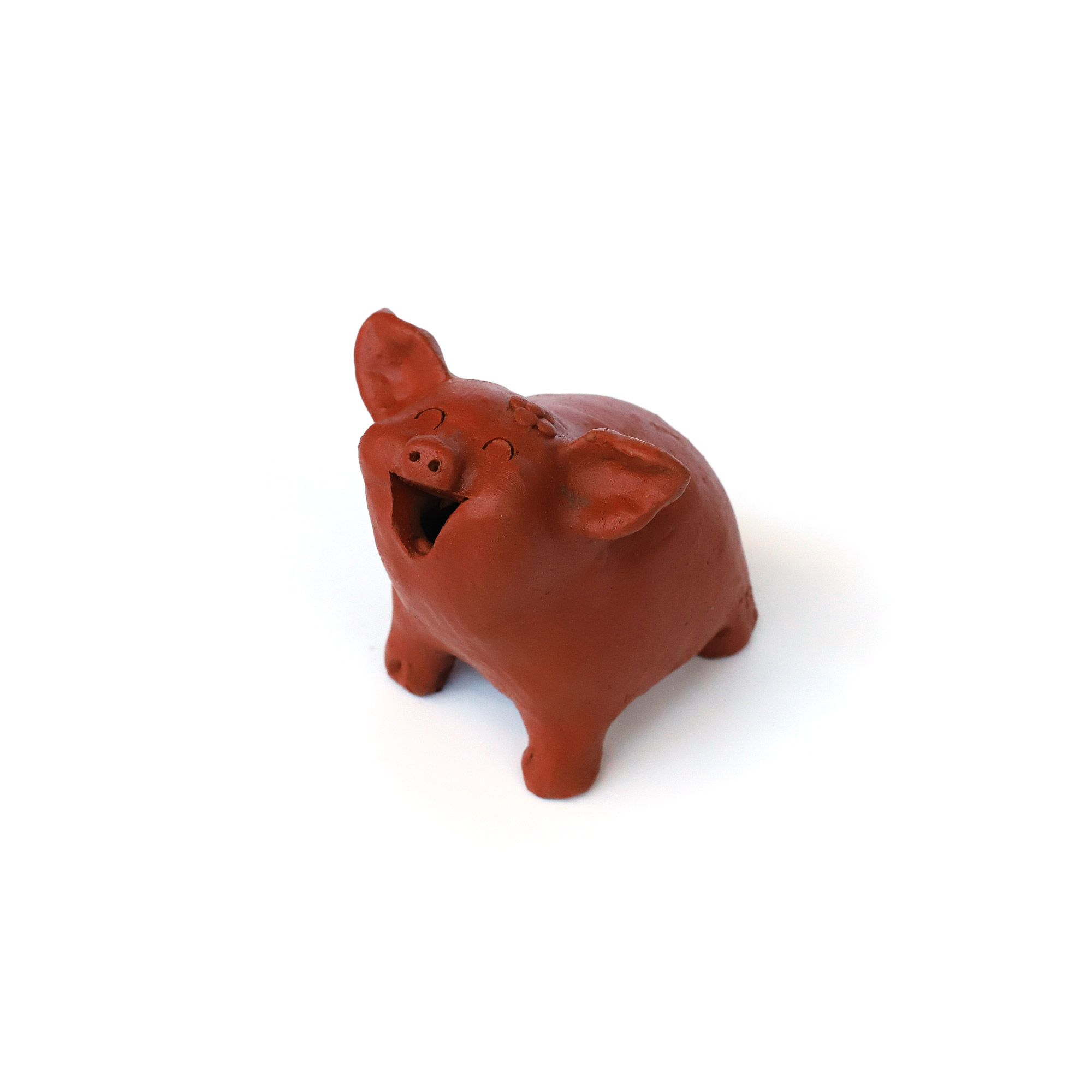 Terrakotta-Figur 'Schwein', rot, H 10 cm, L 10 cm, B 8 cm von fischer's lagerhaus