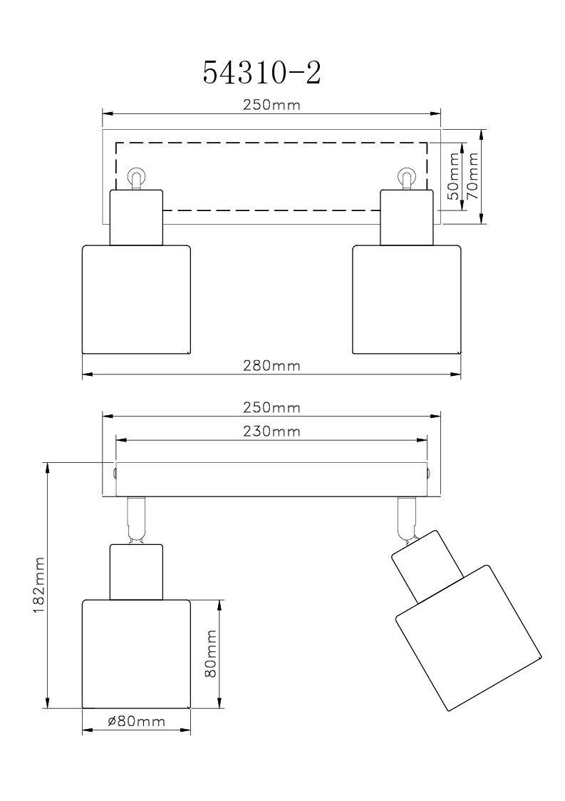 Wand-/Deckenspot HOLLSY