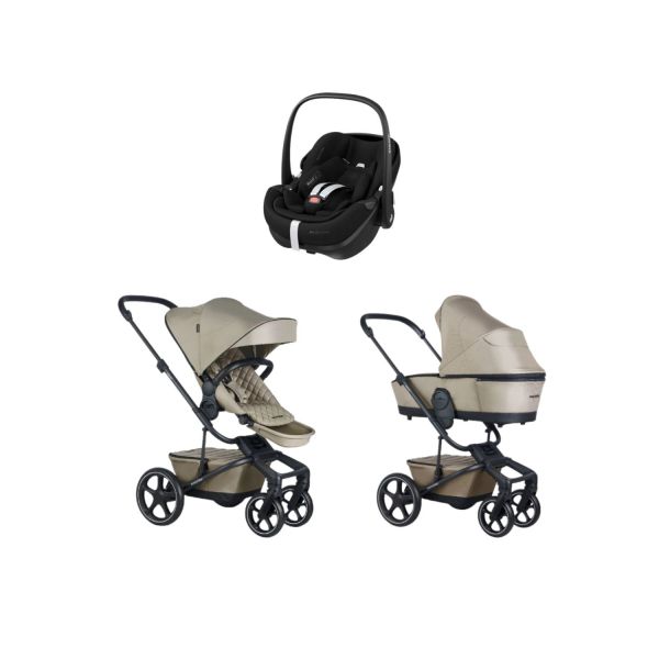 Easywalker Harvey 5 Premium Kinderwagen 3-in-1 - Mineral Grey | Maxi-Cosi Pebble 360 Pro 2 Autostoeltje