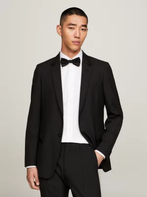 Blazer de smoking slim fit em lã