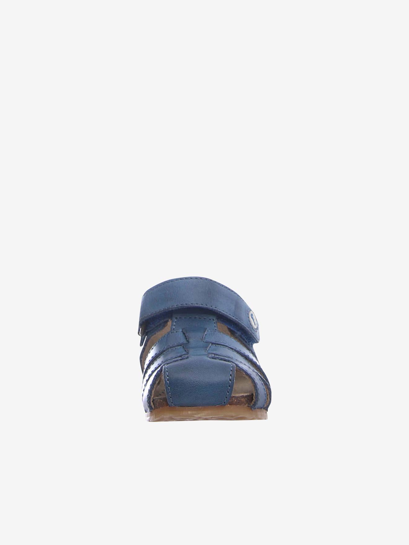 Sandálias Falcotto NATURINO® para primeiros passos do bebê, azul médio liso