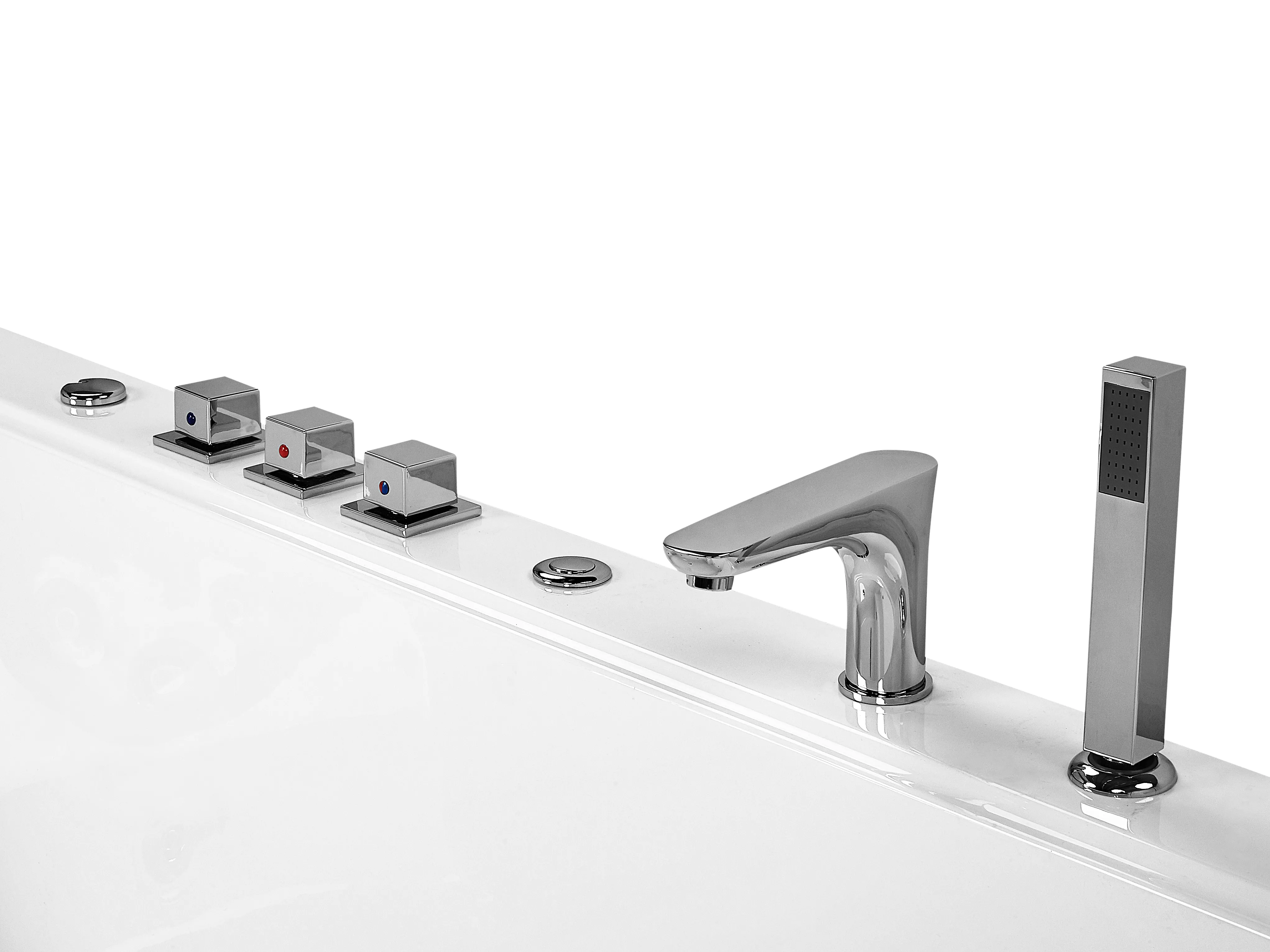 Hoek bubbelbad met LED SALAMANCA 183 x 142 cm Wit