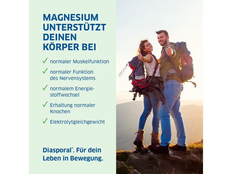 Magnesium Diasporal 375 Activ Direct Orange 20 Sticks Vegane Nahrungsergänzung mit Magnesiumcitrat