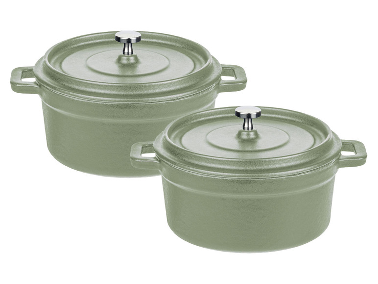 2 gietijzeren mini serveerpannen