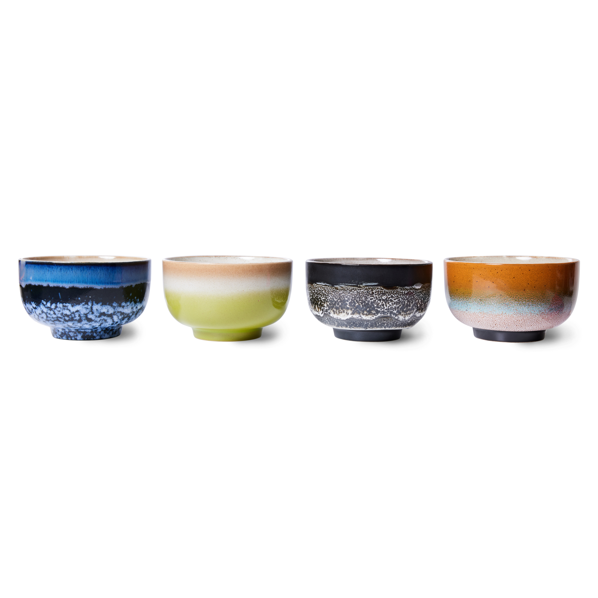 Servies 70's Ceramics Noodle schaal Groovy - set van 4