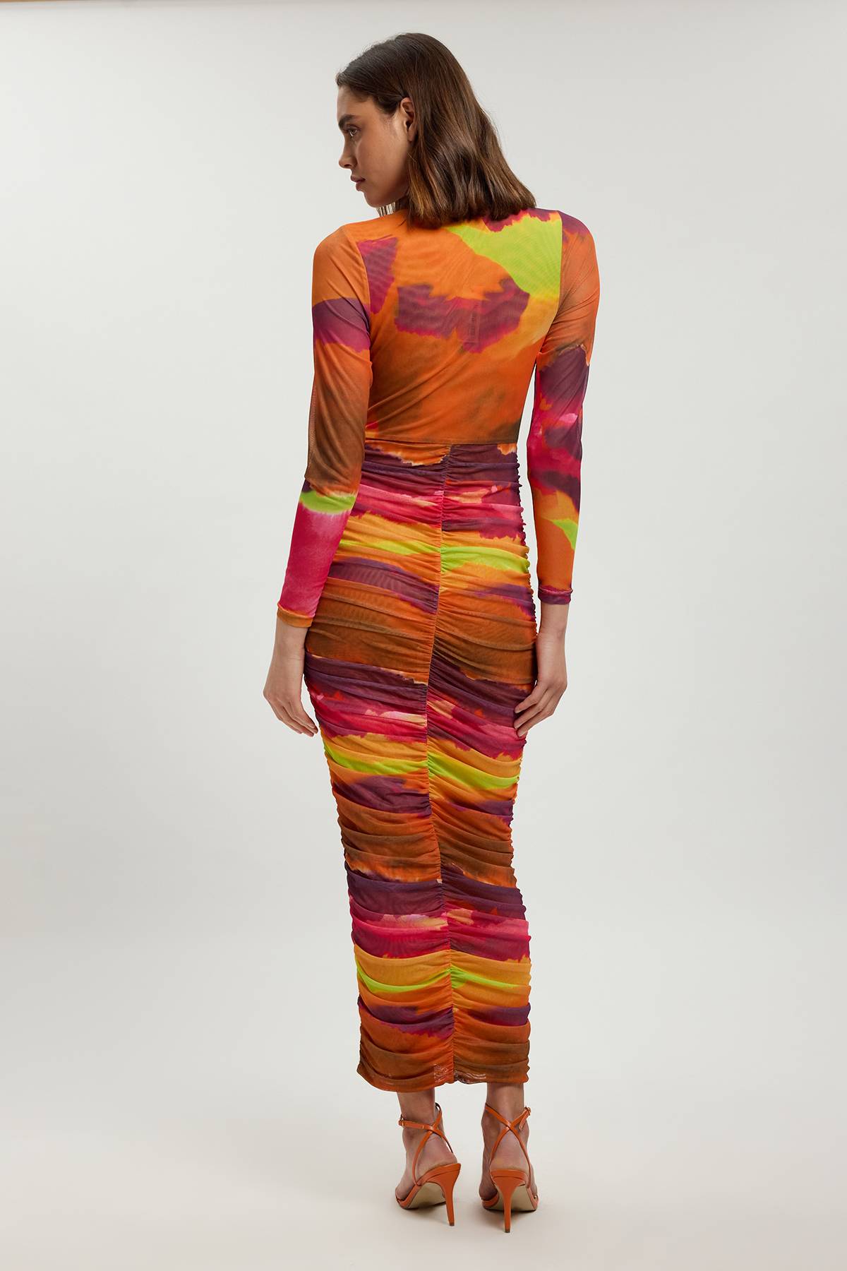 KarenMillen Robe Longue En Maille Froncée À Imprimé Marbré