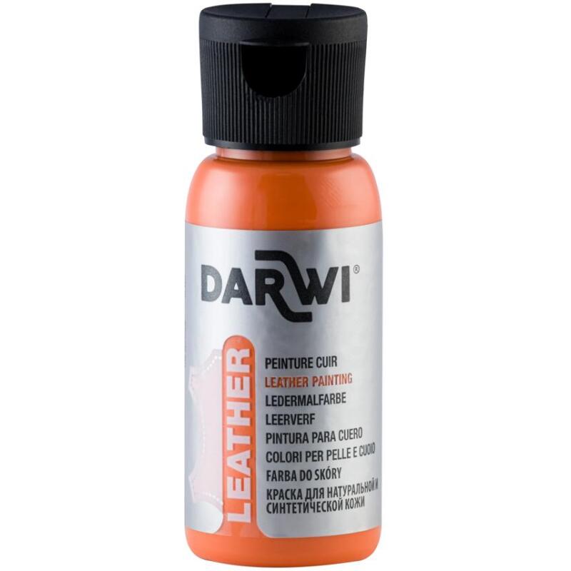 DARWI Flacon de 50 ml de Peinture sur Cuir - Orange