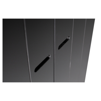 WOOOD kledingkast Connect zwart 3 deurs met laden 195x140x53 cm