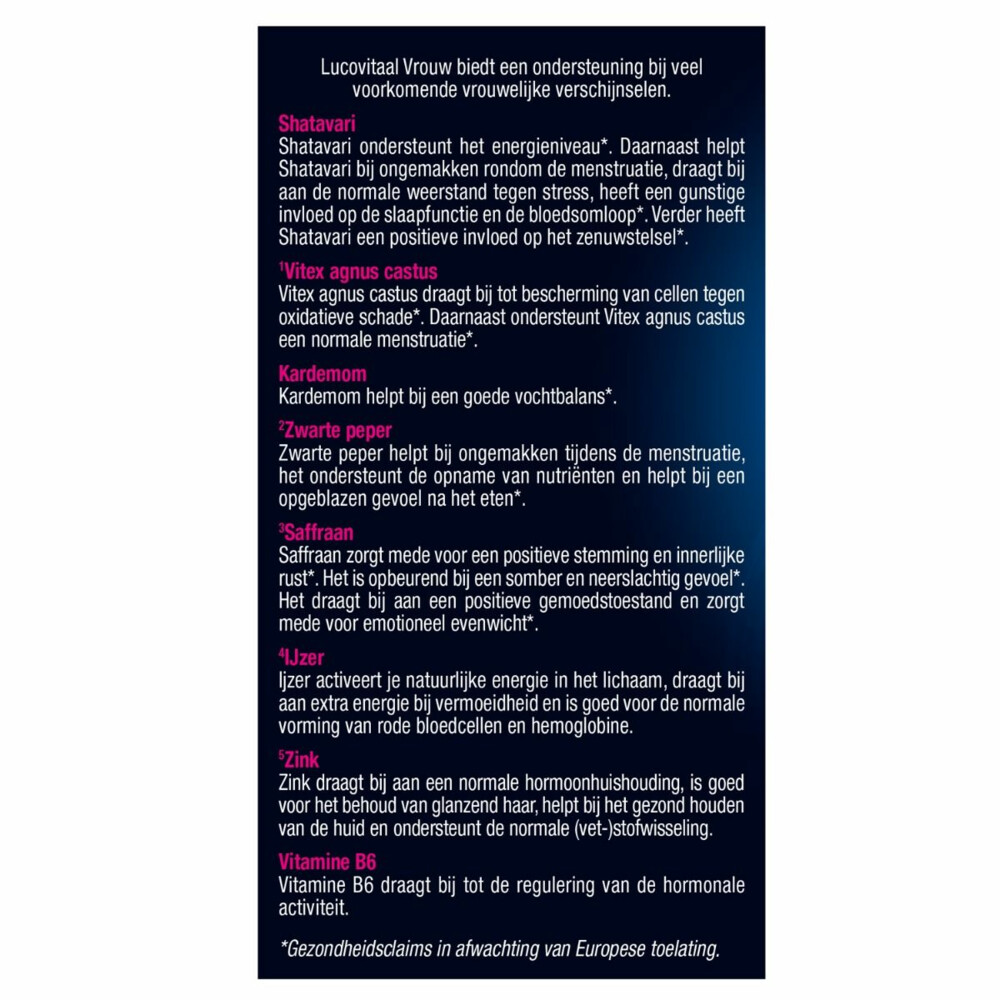 Lucovitaal Vrouw Hormoonsupport 60 tabletten