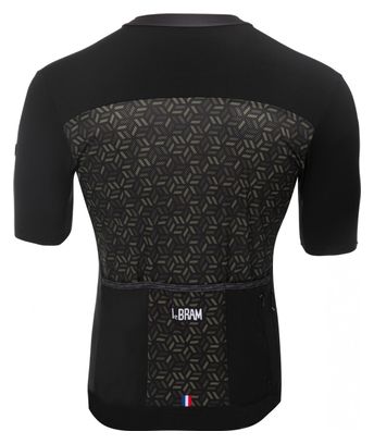 Maillot Manches Courtes LeBram Croix de Fer Noir Kaki Coupe Ajustée