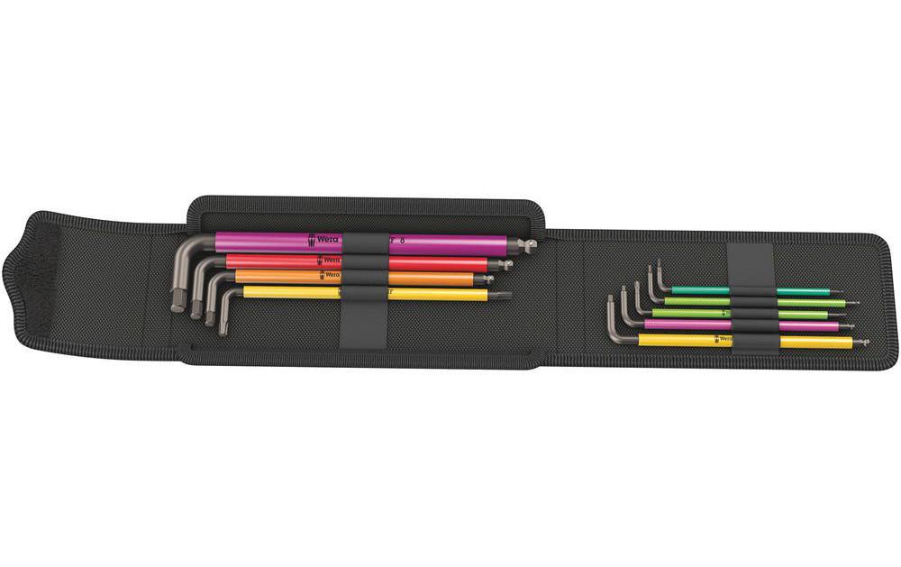 Fahrradwerkzeug Bicycle Set 4 Multicolour 9-teiligWinkelschlüsselsatz mit Haltefunktion, BlackLaser