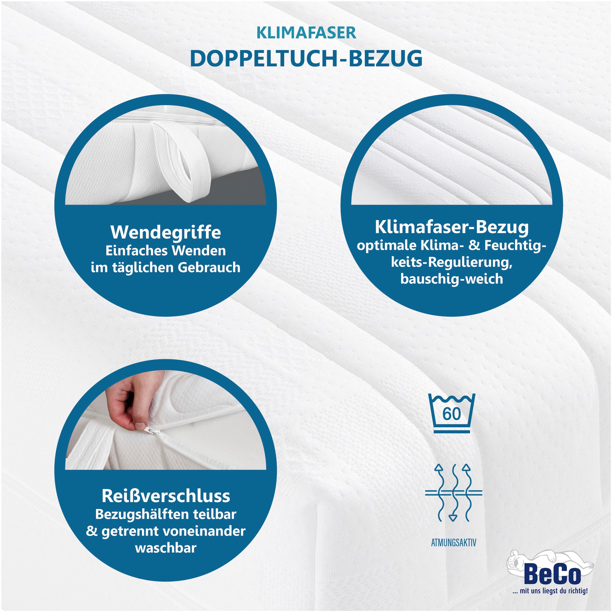 Beco Taschenfederkernmatratze »BodyMax« 22 cm hoch 480 Federn 1 Stk. tlg. komfortable Matratze in 90x200, 140x200 cm und weiteren Grössen