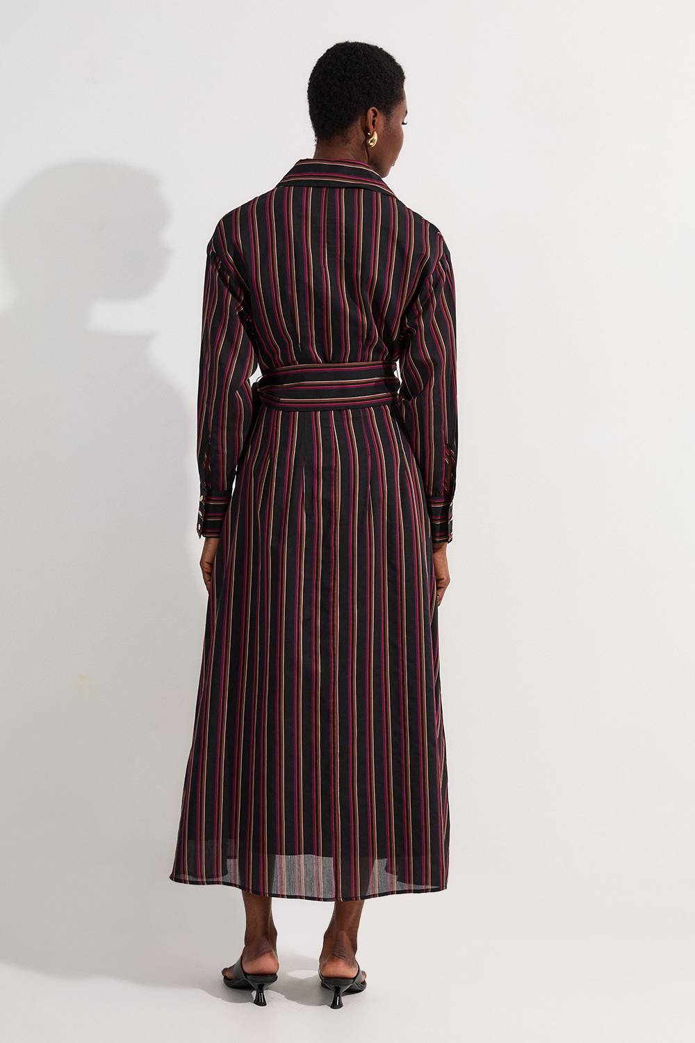 KarenMillen Petite robe maxi chemise sur mesure à ceinture en coton premium