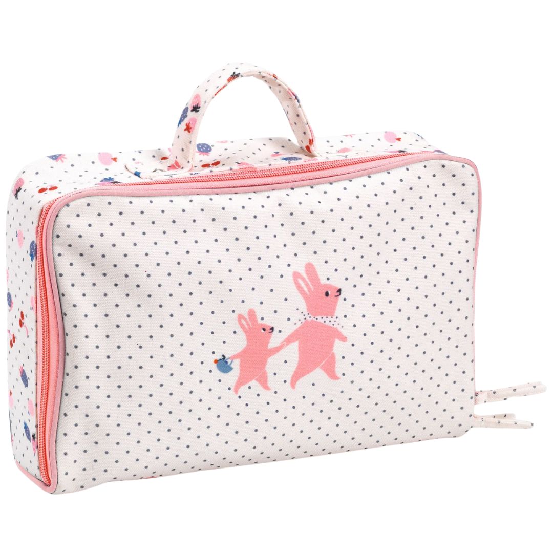 Djeco babypop pomea kofferset - cerise - 32 cm