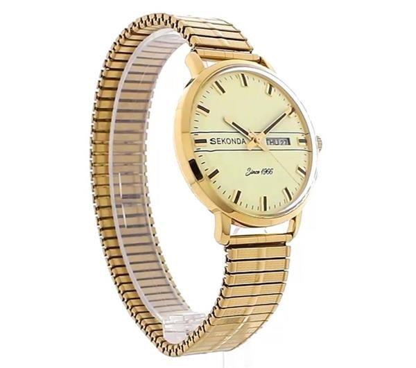 Sekonda 1974 38mm Gold Watch Round Case Cream Dial