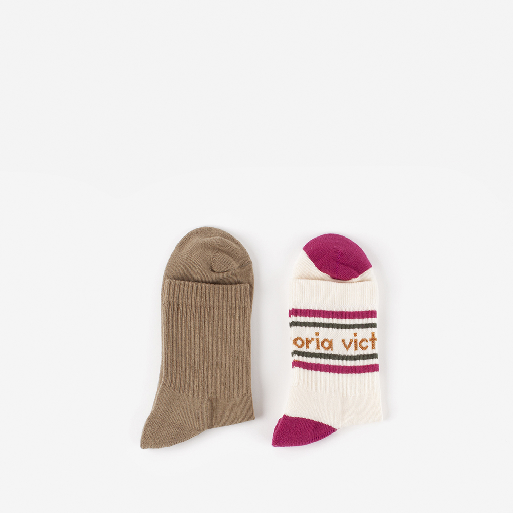 Meias V. Things de algodão até o joelho com detalhe em lurex