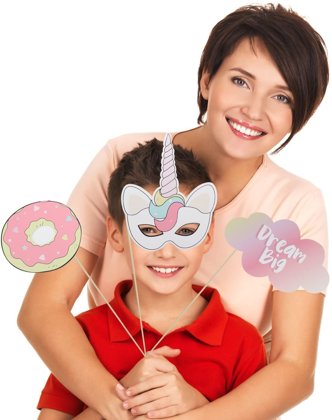 (30er Set) Kinder Photo Booth Fotorequisiten Party Foto Accessoires Dekorationen für lustige Bilder - Einhorn