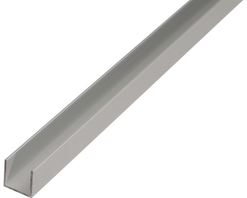 U-profiel aluminium, zilver geanodiseerd, 18x20x1,3 mm, 1 m