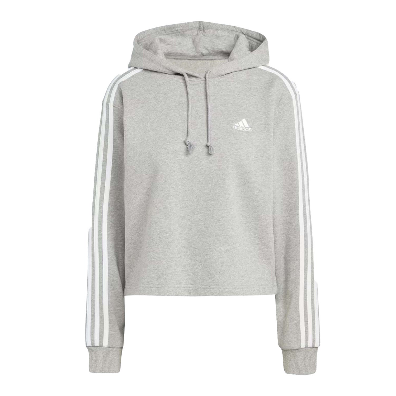 adidas  Essential 3-Stripes French Terry Crop Hoodie