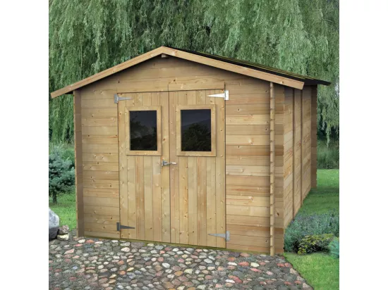 Abri de jardin en bois double porte cabanon pour outils CabaDuoWood