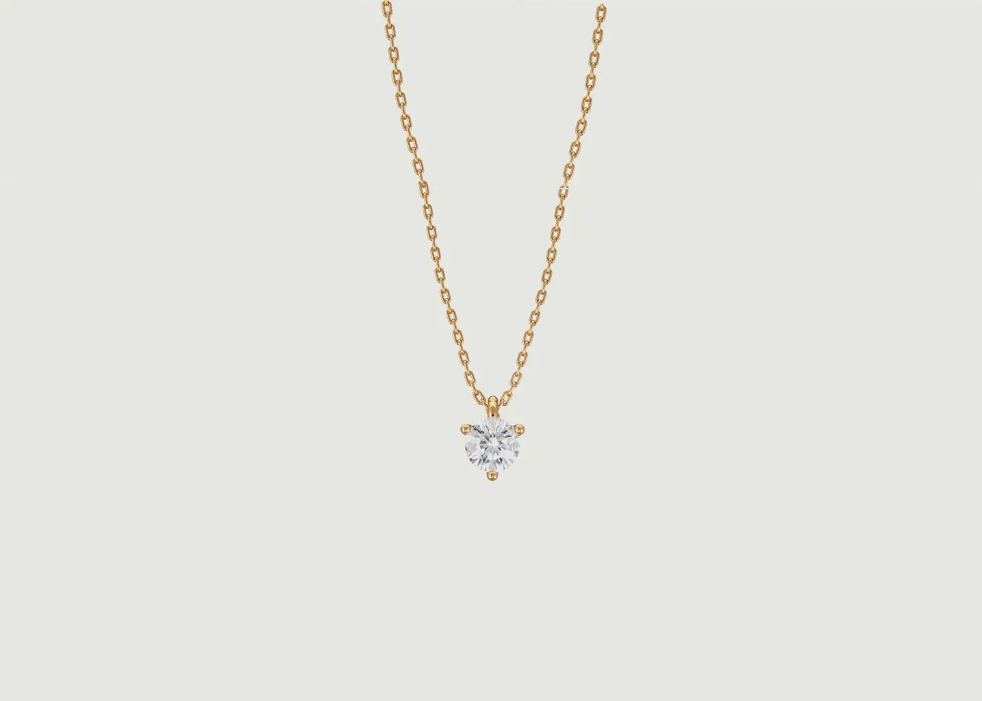 Pendentif sur collier chaîne en or jaune 18ct recylé Pur.e et diamant 0.25ct Loyal.e