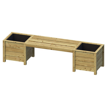 Tuinbank met bloembakken