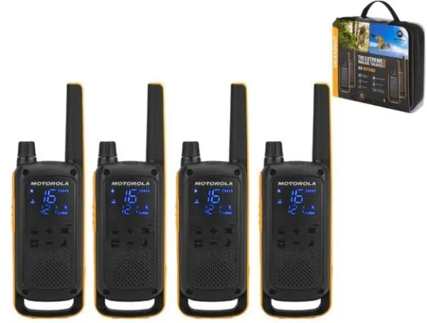 Motorola Talkabout T82 Extreme - Quad Pack - transportabel - tovejs radio - PMR - 446 MHz - 16 kanaler - sort, gul (pakke med 4)